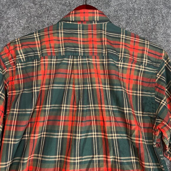 Brooks Brothers Shirt Mens Medium Button Down Red Green Plaid Cotton Pocket - Picture 8 of 8